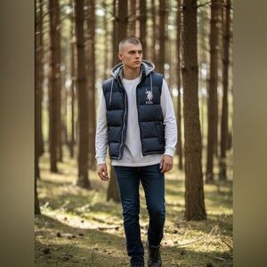 US Polo Association Men's Navy Puffer Vest